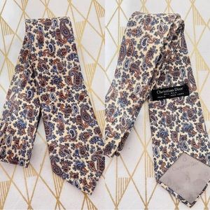 Christian Dior Vintage Paisley 100% Silk Tie
